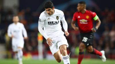 Guedes, durante un lance del partido en Old Trafford (Foto: UCL).