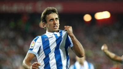 Mikel Oyarzabal celebrando uno de los goles. (Foto: LaLiga).