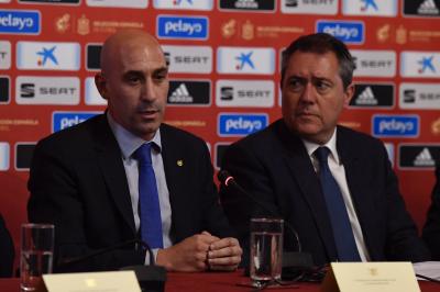 Rubiales, en la presentación del España-Inglaterra (Foto: Kiko Hurtado).