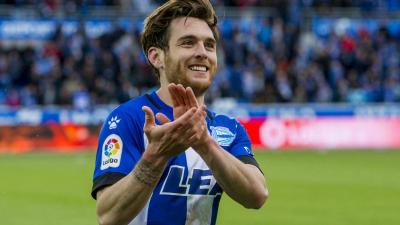 Ibai Gómez, durante un partido con el Deportivo Alavés.