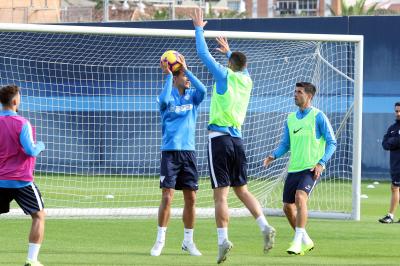 Héctor Hernández, en el entrenamiento de este domingo.