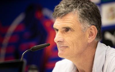 Mendilibar durante la rueda de prensa (Foto: Eibar)