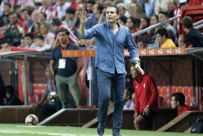 Rubén Baraja, durante un partido del Sporting.