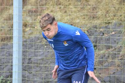 Theo Hernández, en un entrenamiento en Zubieta (Foto: Real Sociedad)