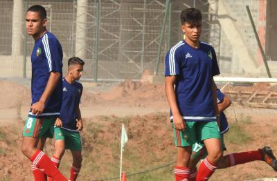 Anas y Haitam Abadía, en una concentración con Marruecos. 