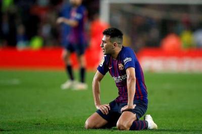 Munir, en un partido con el Barça.