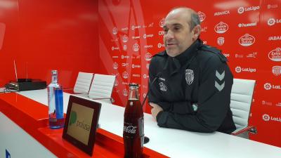 Alberto Monteagudo, en la rueda de prenas previa al Málaga-Lugo (Foto: CD Lugo).