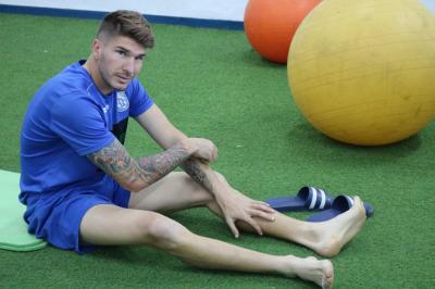 Lolo Garrido, en un entrenamiento del Melilla.
