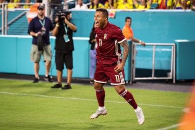 Machis, en un partido con la Vinotinto.