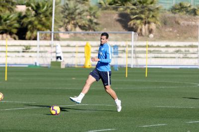 Luis Hernández, ejercitándose esta semana en el Ciudad de Málaga.