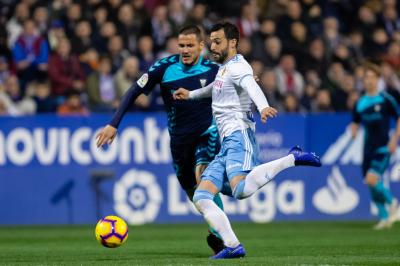 Lance del partido entre el Real Zaragoza y el Albacete (Foto: Dani Marzo).