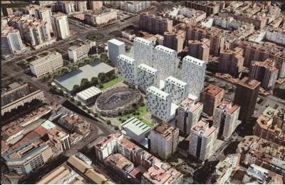 Estudio de volúmenes para la nueva parcela de Mestalla Pisos para la nueva parcela de Mestalla