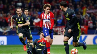 Griezmann, durante el partido ante la Juventus