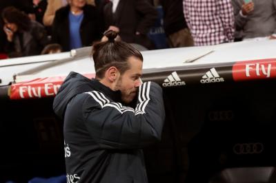 Bale en el banquillo del Santiago Bernabéu. 