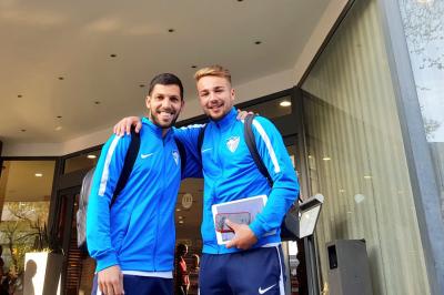 Pacheco y Ontiveros, en el hotel de concentración del Málaga.