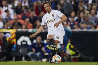 Marchena, en el partido de leyendas del Valencia.