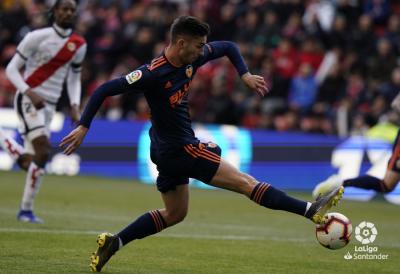 Ferran Torres en el Rayo-Valencia CF. (Foto: LaLiga)