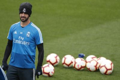 Isco, en un entrenamiento del Real Madrid. 
