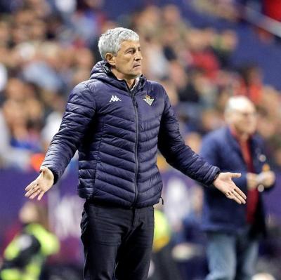 Quique Setién, entrenador del Betis, en el Ciutat de Valencia.