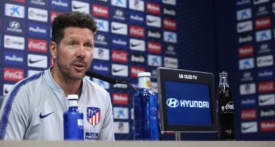 Simeone, en rueda de prensa.