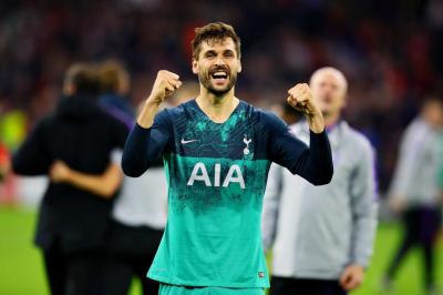 Fernando Llorente festeja el pase a la final de la Champions League.