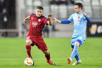 Sergi Palencia, durante un partido de Europa League de esta temporada. 