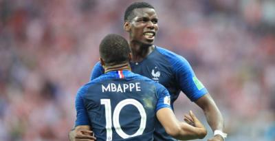 Mbappé y Pogba, durante un partido del pasado Mundial de Rusia.
