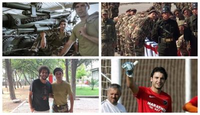 Cenk Gönen, haciendo el servicio militar en Turquía. 