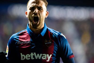 Borja Mayoral, en un partido de la pasada temporada (Foto: Levante UD).