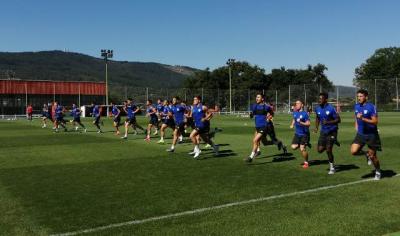 Los leones sigue con su puesta a punto física antes de disputar su primer amistoso de pretemporada (Foto: DMQ Bizkaia).