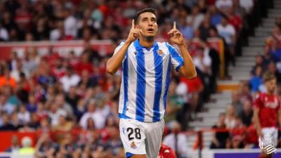 Roberto López ya se ha estrenado como goleador con el primer equipo (Foto: Real Sociedad).