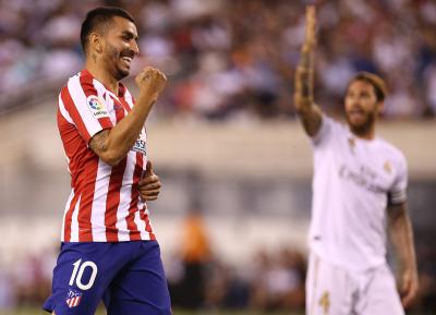 Correa celebra su gol ante el Real Madrid en pretemporada (Foto: ATM). 