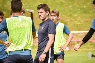 Samuel Baños,  en una sesión de trabajo en Mareo (Foto: RSG).