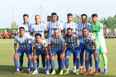 La alineación del Málaga ante el Mallorca (Foto: Paco Rodríguez).