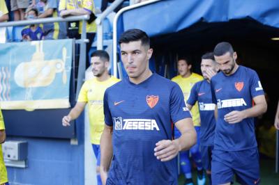 Diego González, en el Cádiz-Málaga de pretemporada.