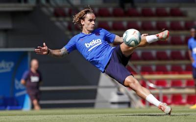 Griezmann, durante un entrenamiento (Foto: FCB).
