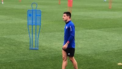 Yuri durante un entrenamiento en Lezama. (Foto: DMQ)