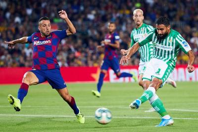 Fekir, en el momento del gol.