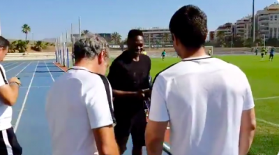 Kameni, esta mañana en el Ciudad de Málaga (Foto: Málaga CF).