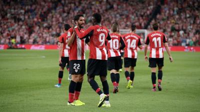 Raúl García e Iñaki Williaams, goleadores rojiblancos en el derbi de San Mamés (Foto: Athletic Club).