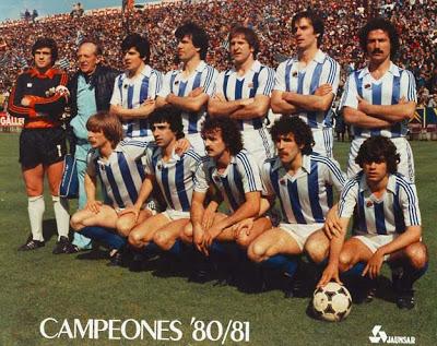 Equipo de la Real Sociedad que logró el título en la temporada 1980-181.