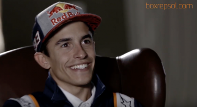 Marc Márquez, durante la proyección de la película 'Retratos de campeón'.