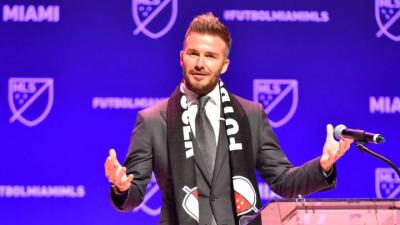 Beckham, durante un acto del Inter de Miami.