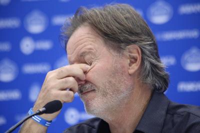 Juan Antonio Anquela, en rueda de prensa (Foto: Iris Miquel).