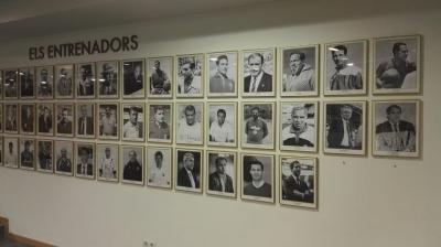 Mural con todos los entrenadores del Espanyol