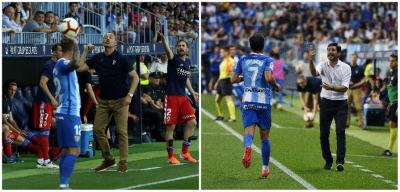Víctor Fernández y Víctor Sánchez del Amo, en el duelo del curso pasado en La Rosaleda.
