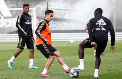 Lucas Vázquez, en la sesión del Real Madrid.
