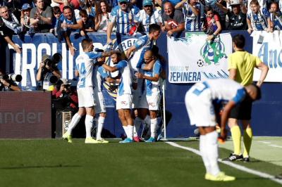 Braithwaite celebra el gol en el Leganés-Mallorca.