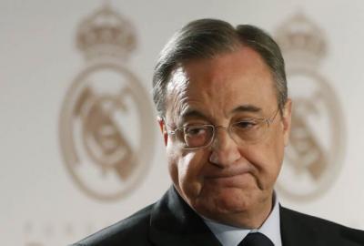 Florentino Pérez, con gesto serio en un acto del Real Madrid (Foto: EFE).