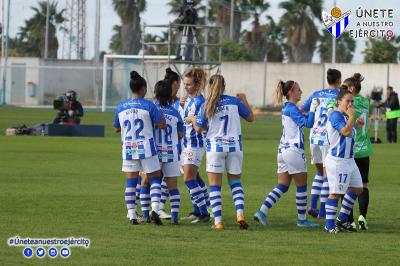 El Sporting celebra un gol en la Ciudad Deportiva del Recre. (Sporting Huelva).